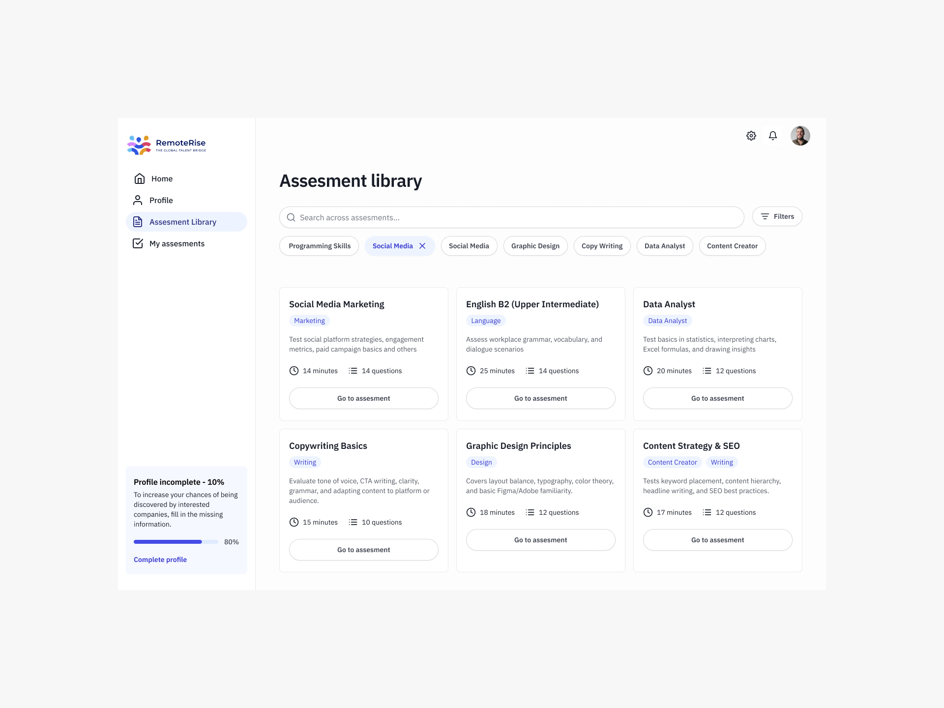Remote Rise - Assesments